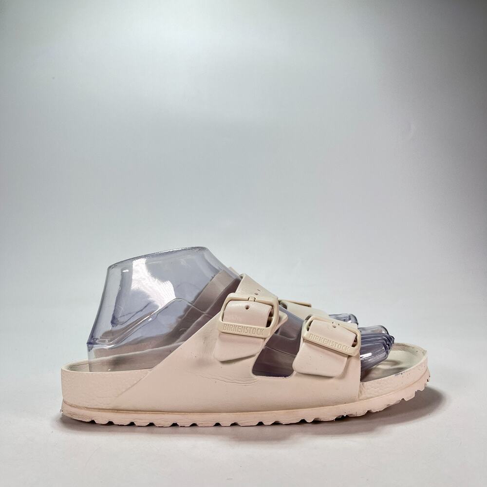Birkenstock Arizona EVA Beige Slip On Two Straps Slides Sandals Women's Size 7